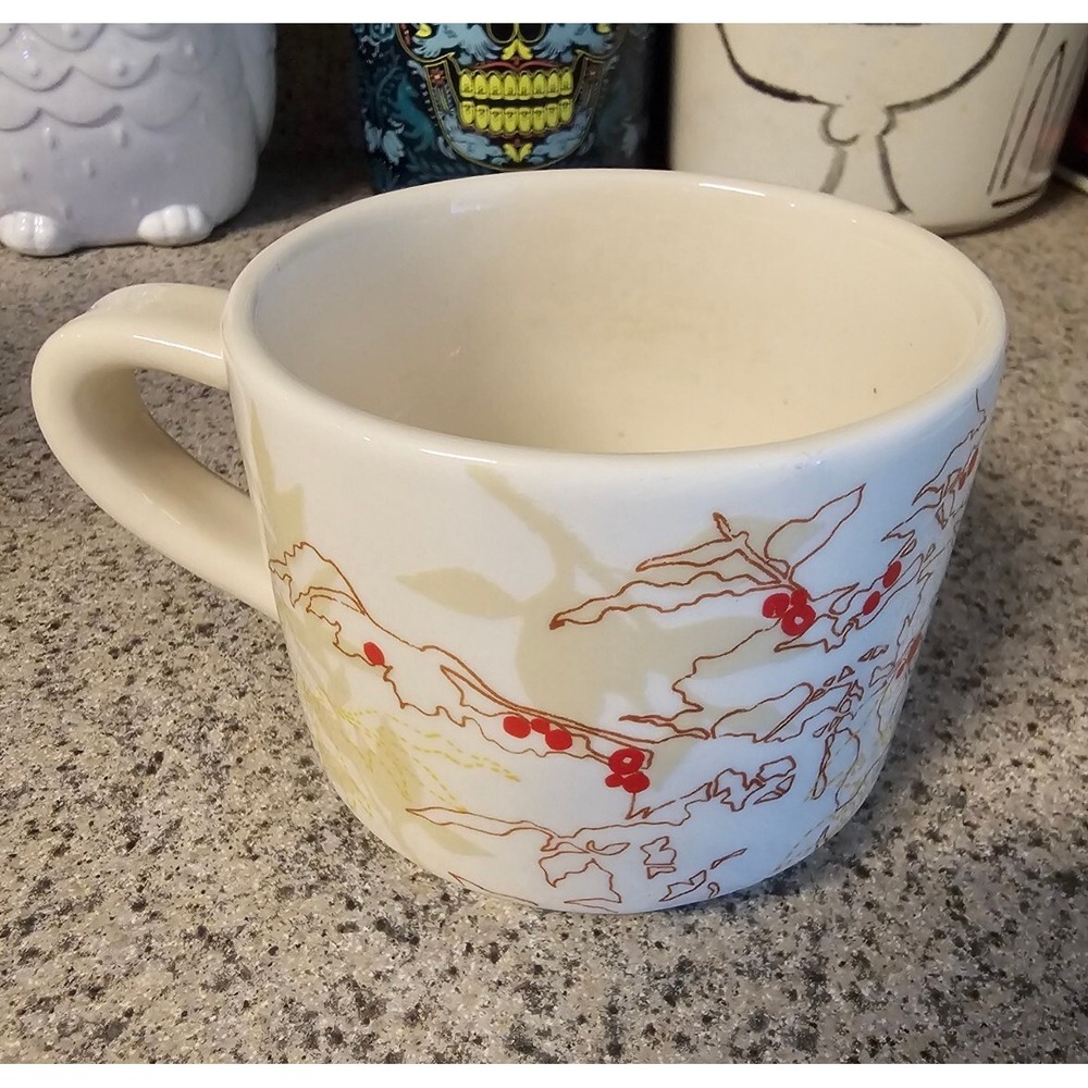 Starbucks Abstract‎ Floral Berry White Coffee Tea Mug With Handle
